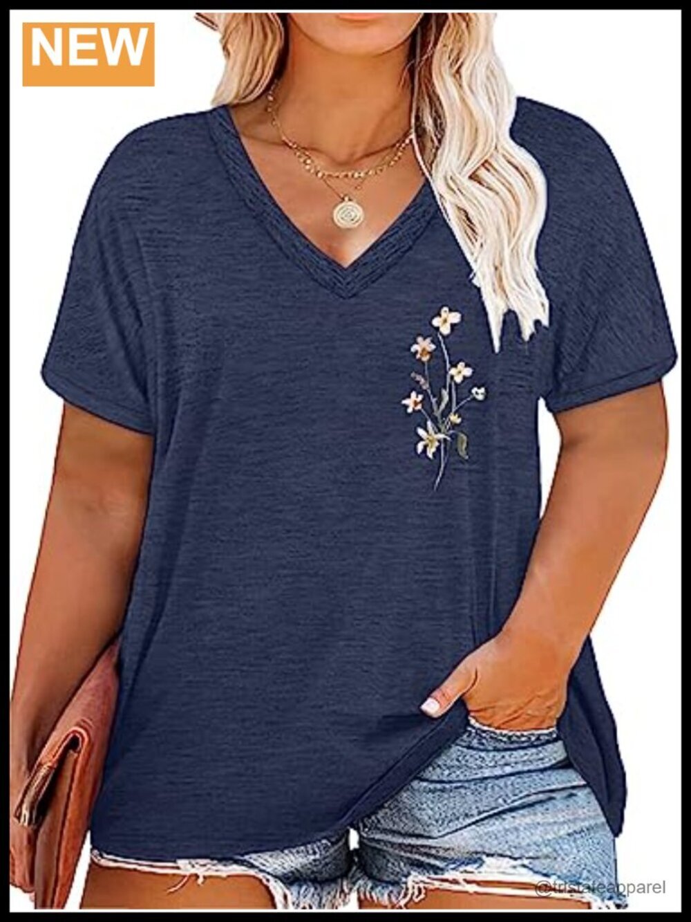 Plus Size Graphic Floral V-Neck Short Sleeve T-Shirt Summer Casual Top